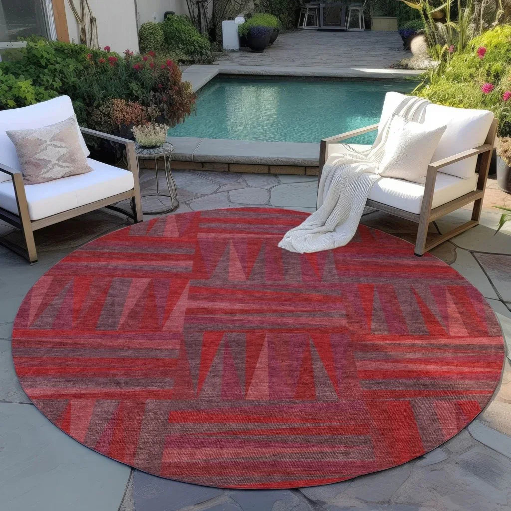 LOOMLAN Rugs Azura Red Washable Indoor-Outdoor Rug