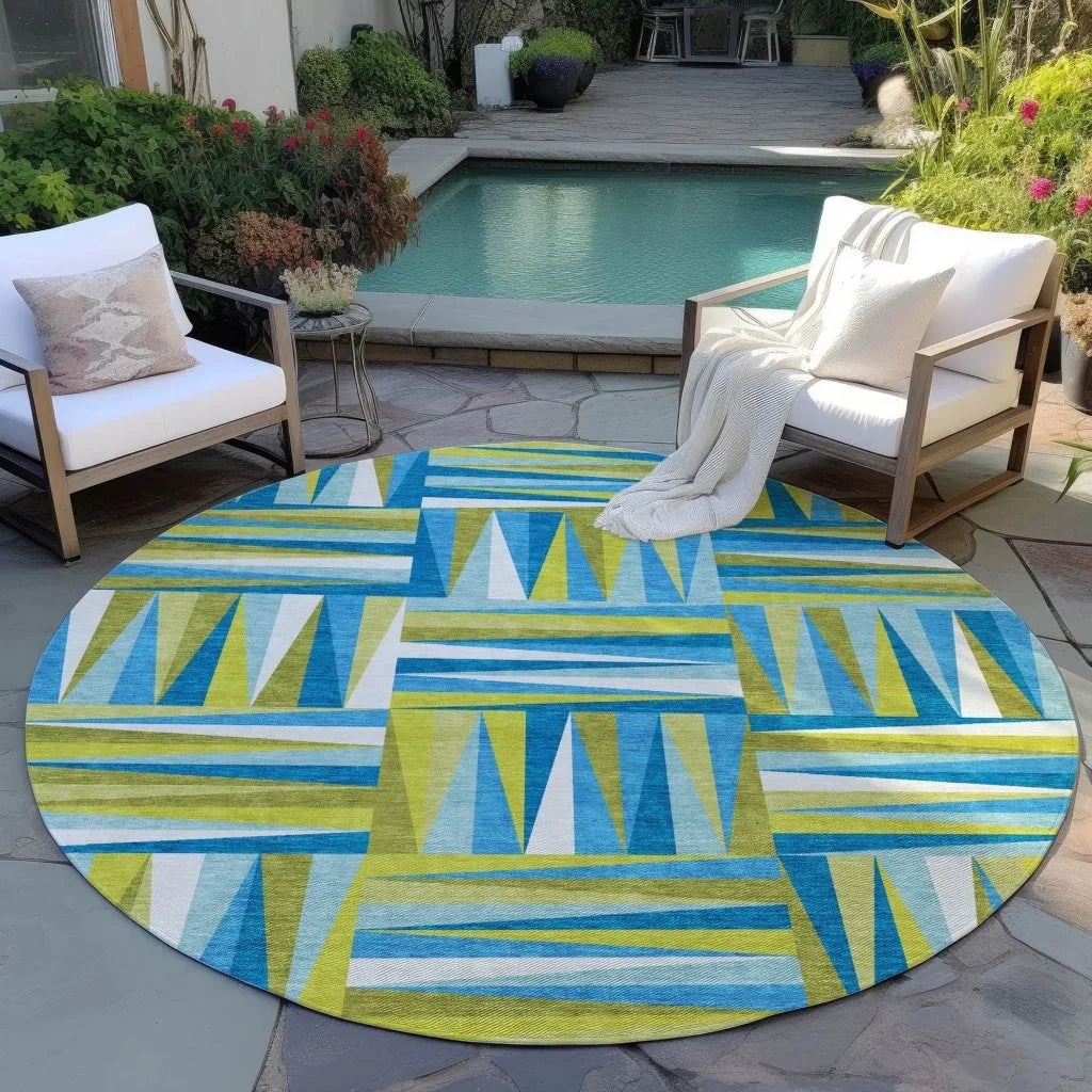 LOOMLAN Rugs Azura Teal Washable Indoor-Outdoor Rug