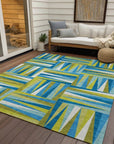 LOOMLAN Rugs Azura Teal Washable Indoor-Outdoor Rug