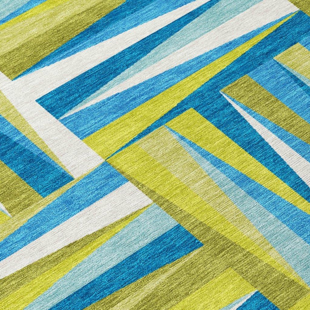 LOOMLAN Rugs Azura Teal Washable Indoor-Outdoor Rug