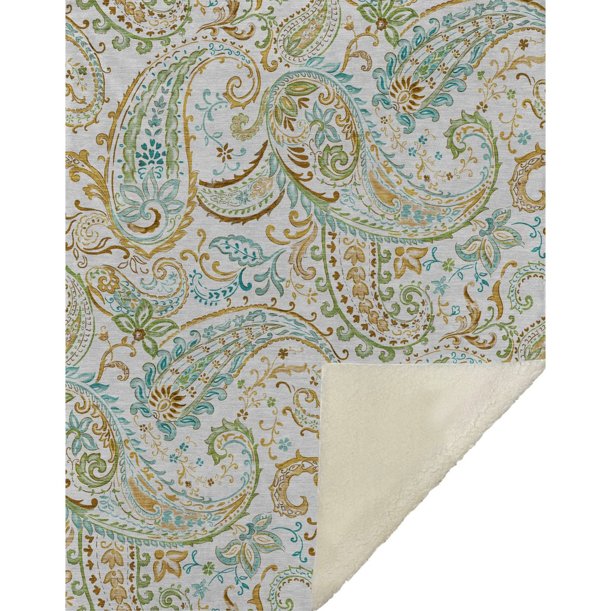 Paisley Ivory Washable Indoor-Outdoor Rug