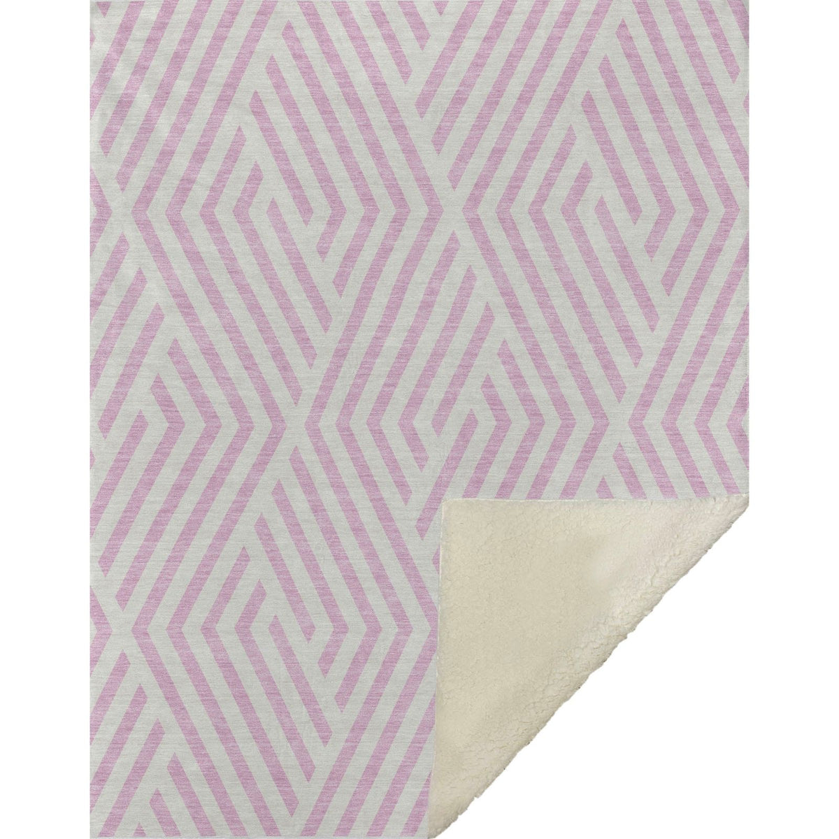 Geometric Pink Washable Indoor-Outdoor Rug