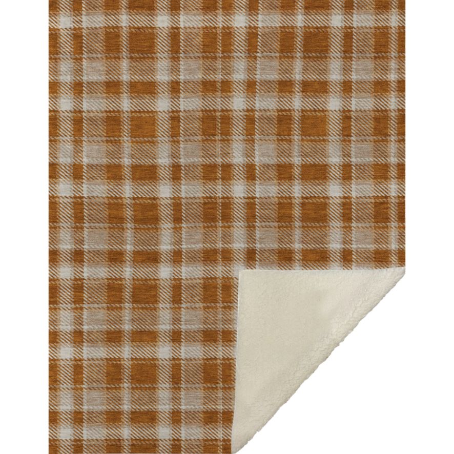 Still Bloom Orange Washable Indoor-Outdoor Rug