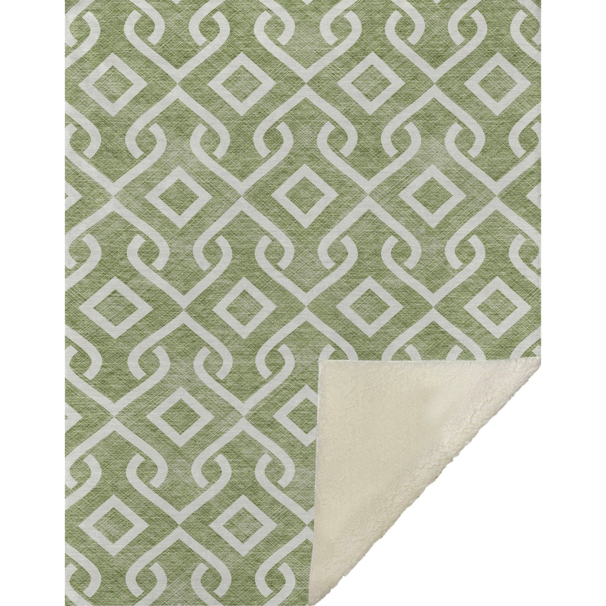 Offset Stripes Green Washable Indoor-Outdoor Rug
