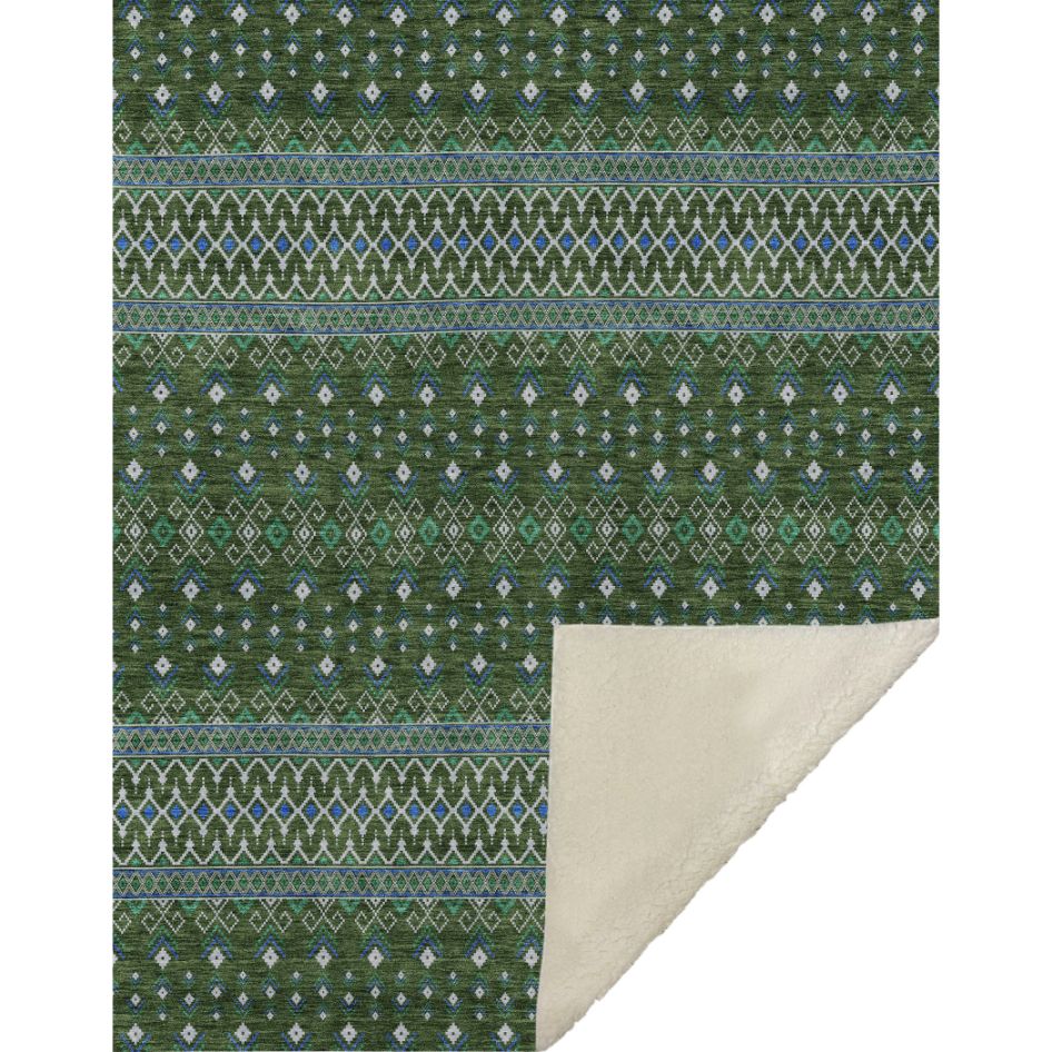 Lazy Rivers Olive Washable Indoor-Outdoor Rug