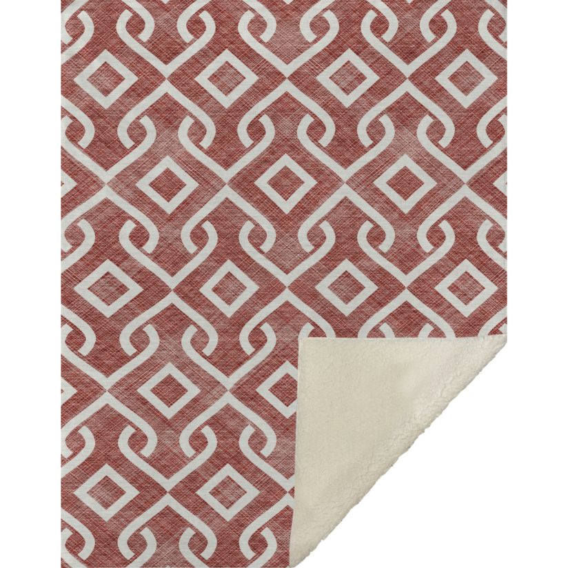 Offset Stripes Burgundy Washable Indoor-Outdoor Rug