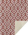 Offset Stripes Burgundy Washable Indoor-Outdoor Rug