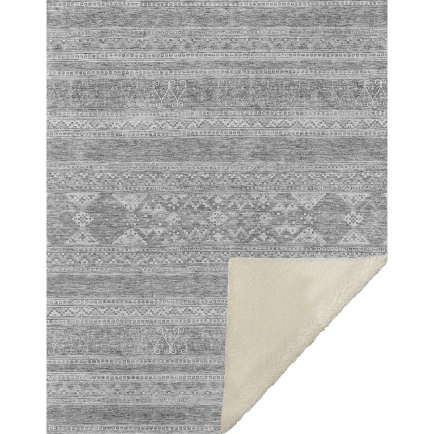 Southwest Grey Washable Indoor-Outdoor Rug