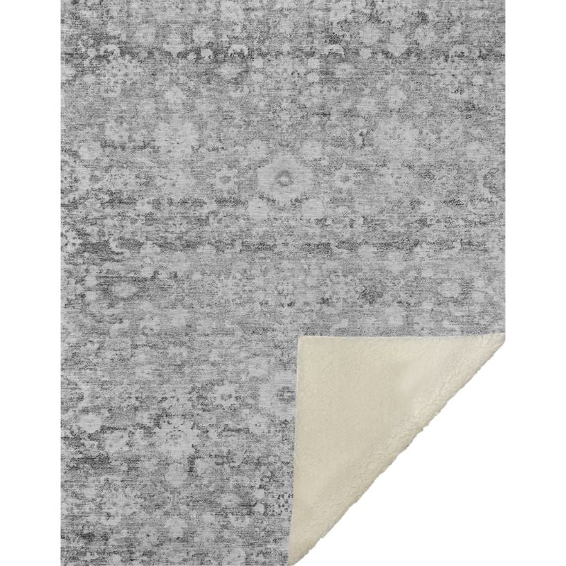 Ocean Ripples Silver Washable Indoor-Outdoor Rug