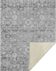 Ocean Ripples Silver Washable Indoor-Outdoor Rug