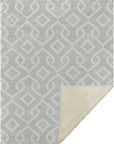 Offset Stripes Silver Washable Indoor-Outdoor Rug