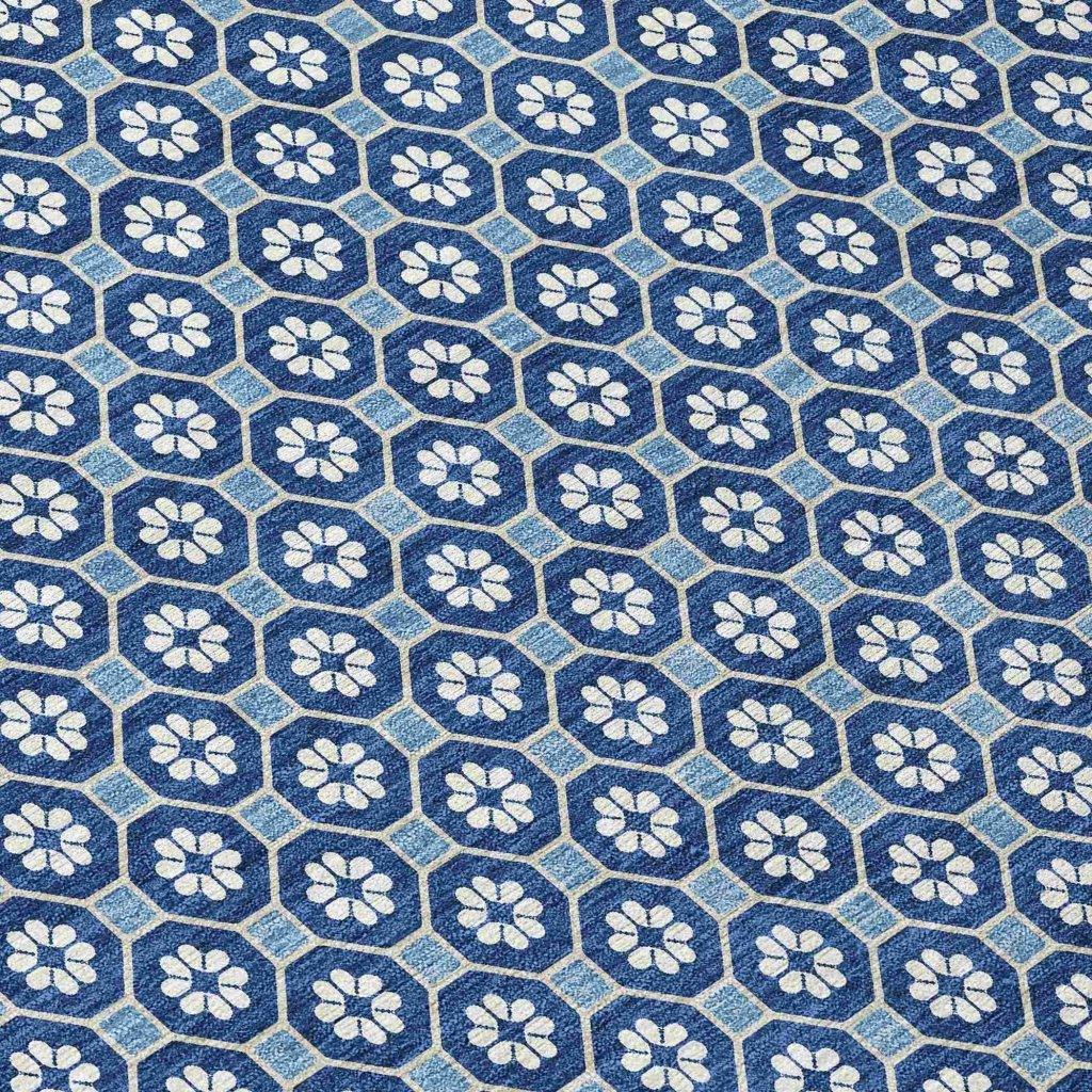 LOOMLAN Rugs Ballara Blue Washable Indoor-Outdoor Rug