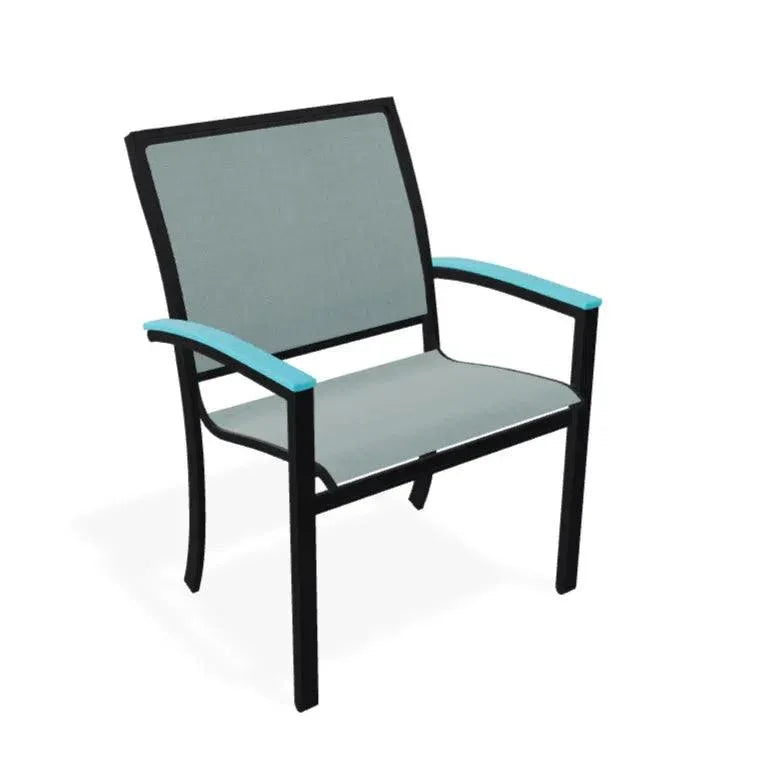 Bazza Dining Height Stacking Cafe Chair MGP Arm Accents - LOOMLAN - Telescope - Outdoor Accent Chairs