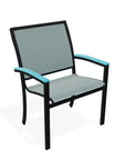Bazza Dining Height Stacking Cafe Chair MGP Arm Accents - LOOMLAN - Telescope - Outdoor Accent Chairs