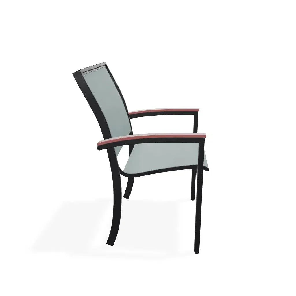 Bazza Dining Height Stacking Cafe Chair MGP Arm Accents - LOOMLAN - Telescope - Outdoor Accent Chairs