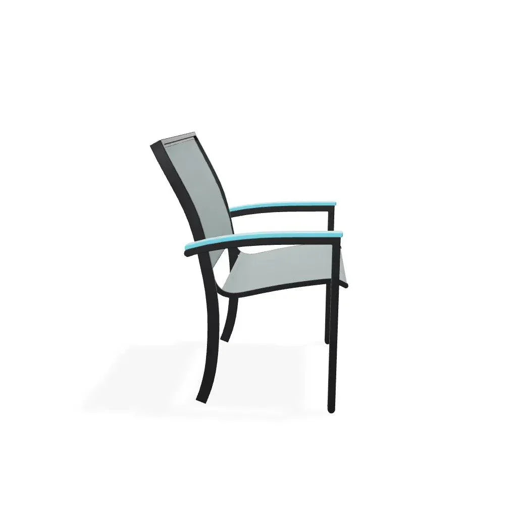 Bazza Dining Height Stacking Cafe Chair MGP Arm Accents - LOOMLAN - Telescope - Outdoor Accent Chairs