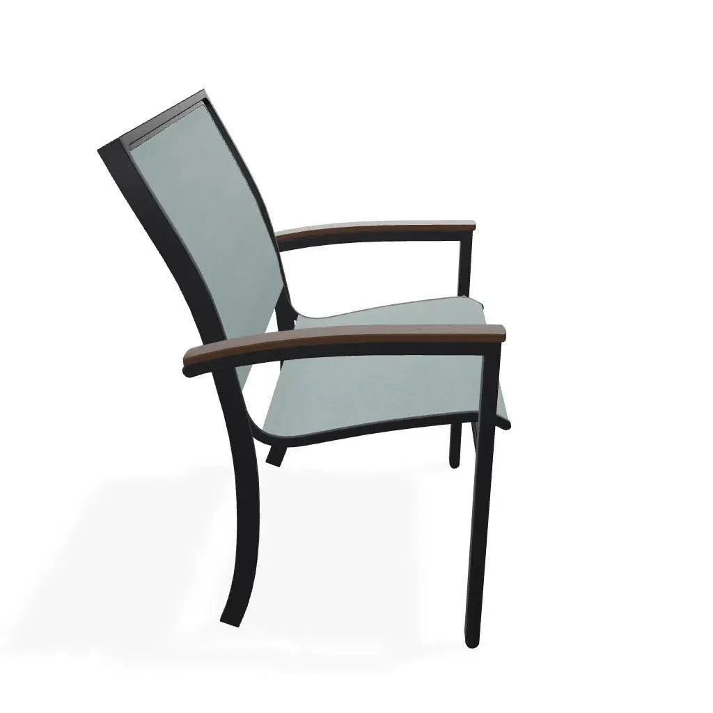 Bazza Dining Height Stacking Cafe Chair MGP Arm Accents - LOOMLAN - Telescope - Outdoor Accent Chairs