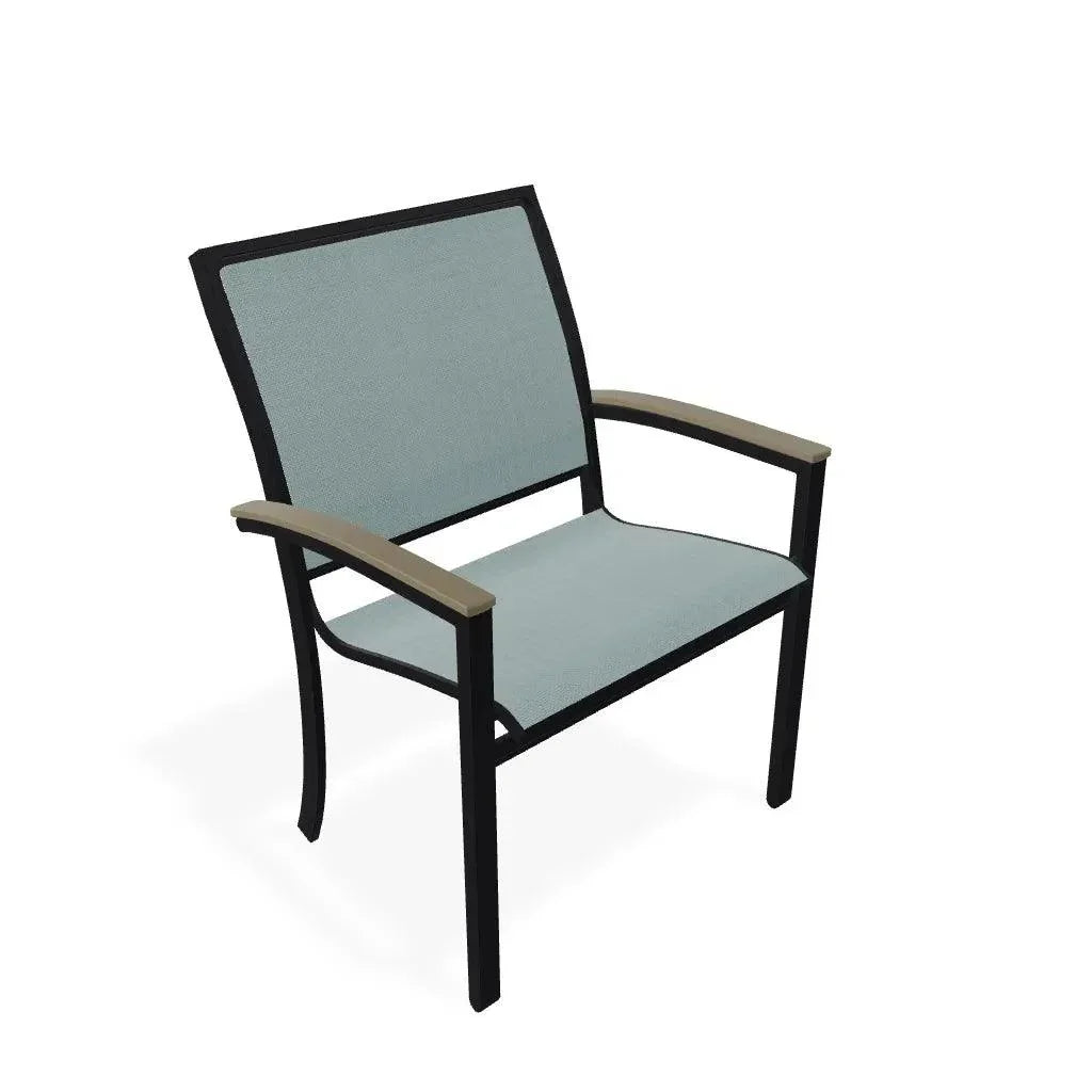 Bazza Dining Height Stacking Cafe Chair MGP Arm Accents - LOOMLAN - Telescope - Outdoor Accent Chairs