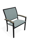 Bazza Dining Height Stacking Cafe Chair MGP Arm Accents - LOOMLAN - Telescope - Outdoor Accent Chairs