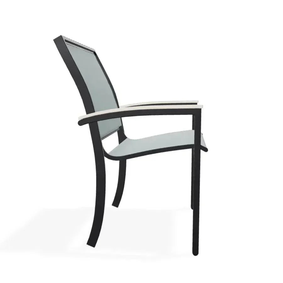 Bazza Dining Height Stacking Cafe Chair MGP Arm Accents - LOOMLAN - Telescope - Outdoor Accent Chairs