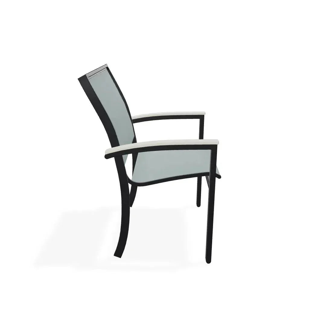 Bazza Dining Height Stacking Cafe Chair MGP Arm Accents - LOOMLAN - Telescope - Outdoor Accent Chairs