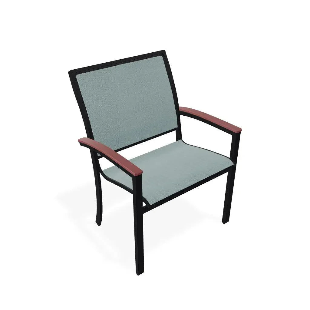Bazza Dining Height Stacking Cafe Chair MGP Arm Accents - LOOMLAN - Telescope - Outdoor Accent Chairs