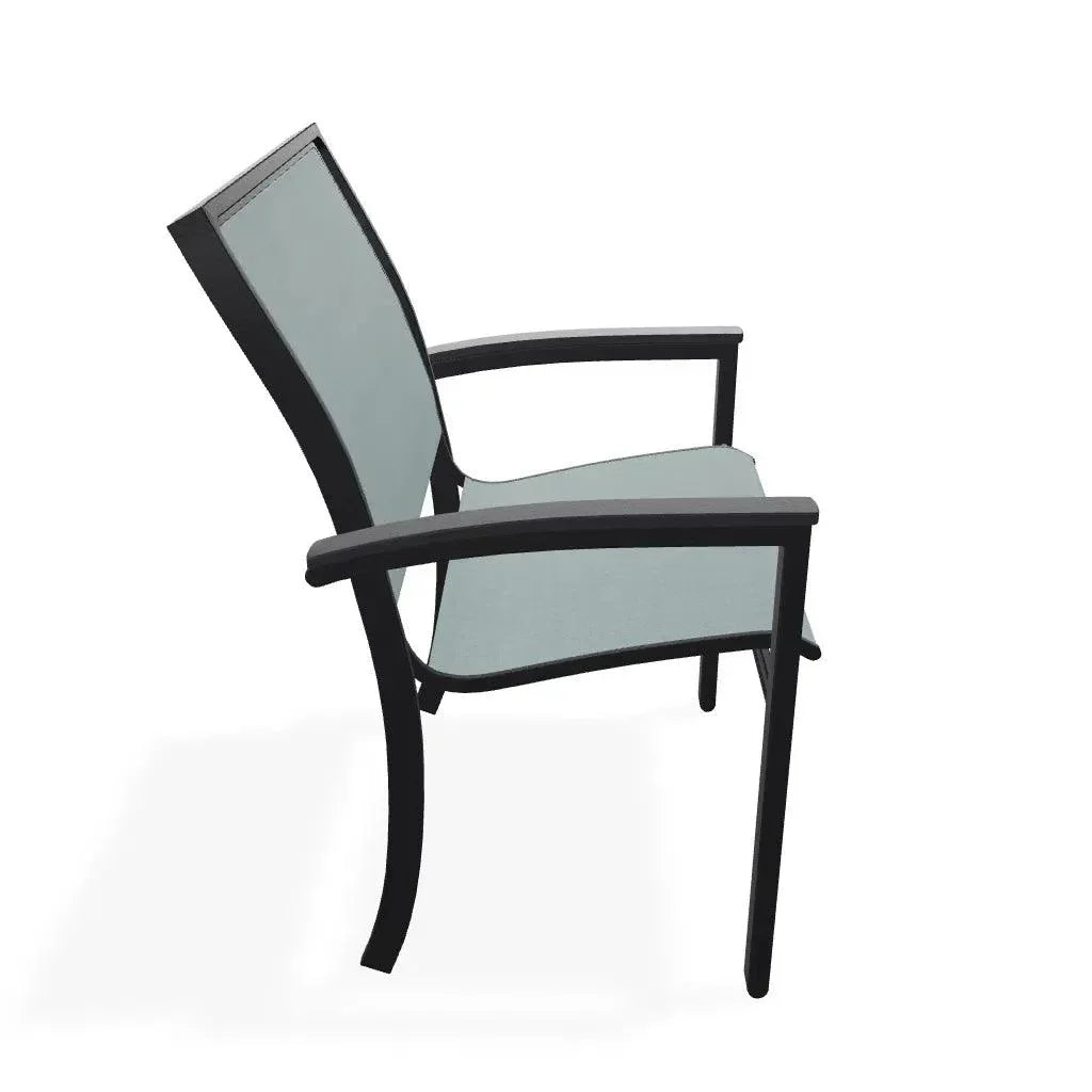 Bazza Dining Height Stacking Cafe Chair MGP Arm Accents - LOOMLAN - Telescope - Outdoor Accent Chairs