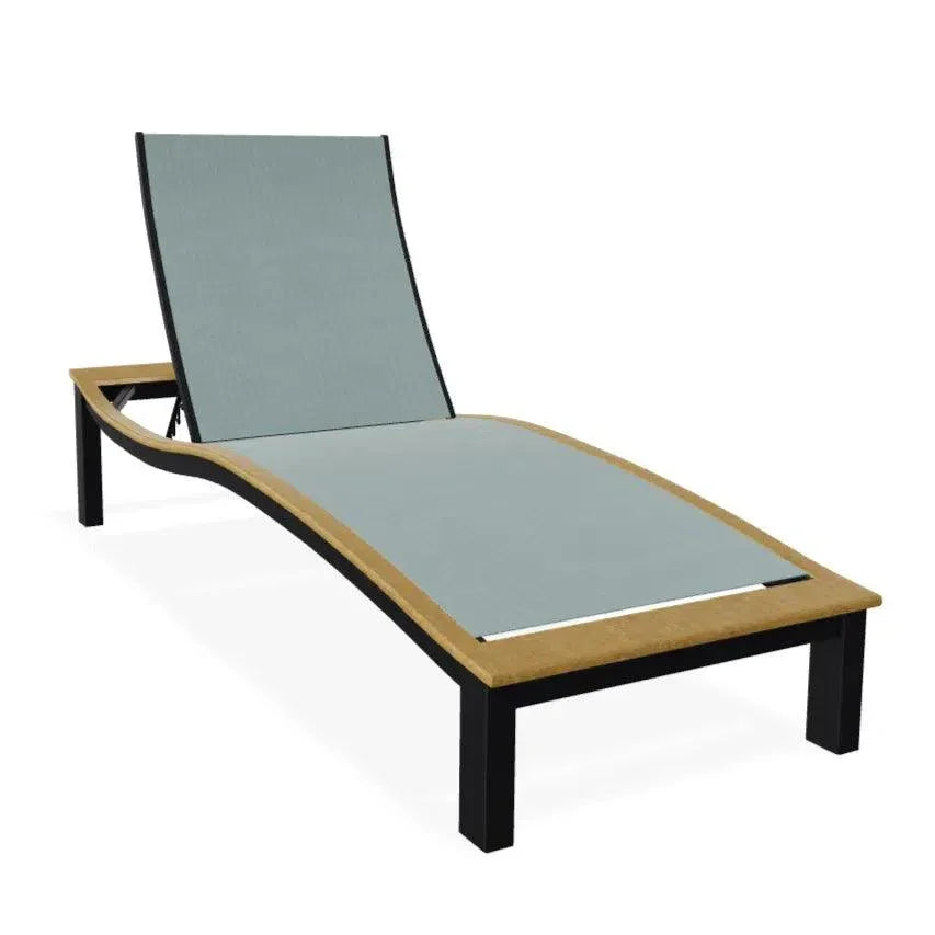 Bazza Lounge Chaise with Polymer Accent - LOOMLAN - Telescope - Outdoor Chaises