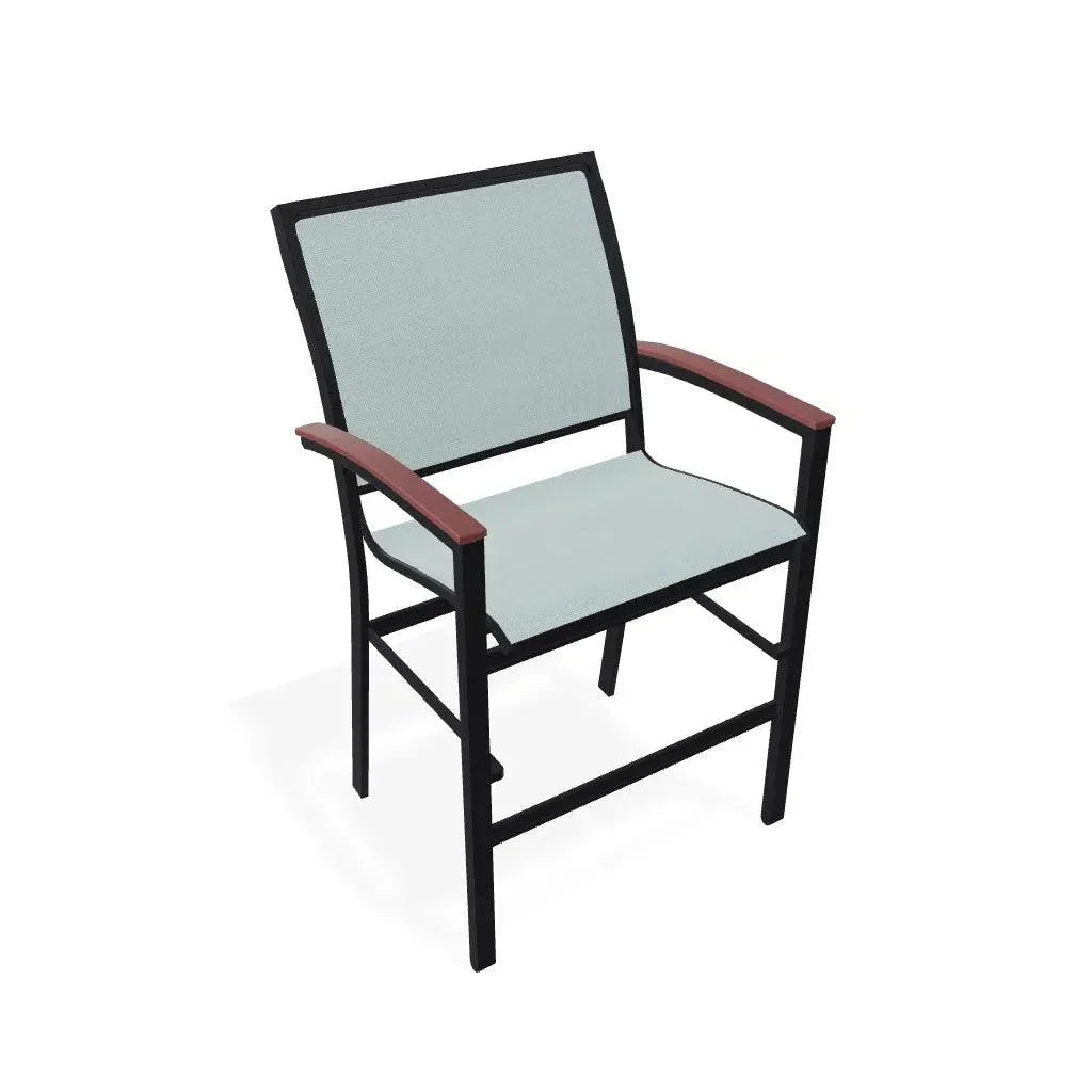 Bazza Stacking Balcony Height MGP Armed Cafe Chair - LOOMLAN - Telescope - Outdoor Accent Chairs