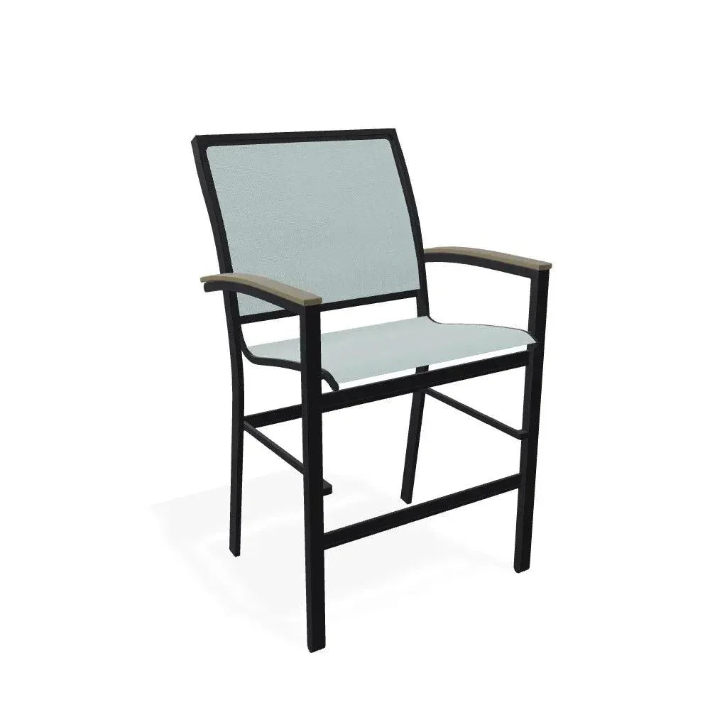 Bazza Stacking Balcony Height MGP Armed Cafe Chair - LOOMLAN - Telescope - Outdoor Accent Chairs