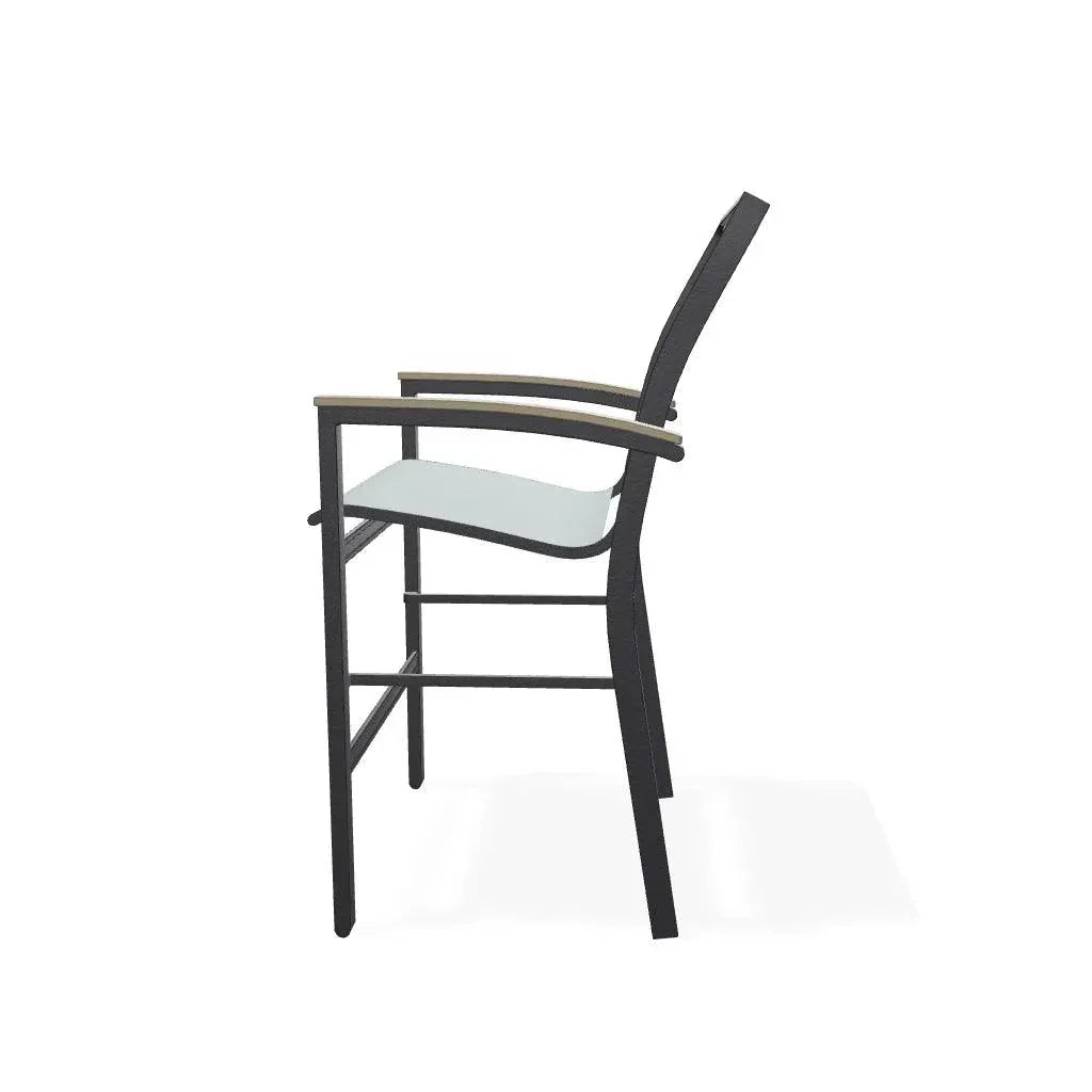 Bazza Stacking Balcony Height MGP Armed Cafe Chair - LOOMLAN - Telescope - Outdoor Accent Chairs