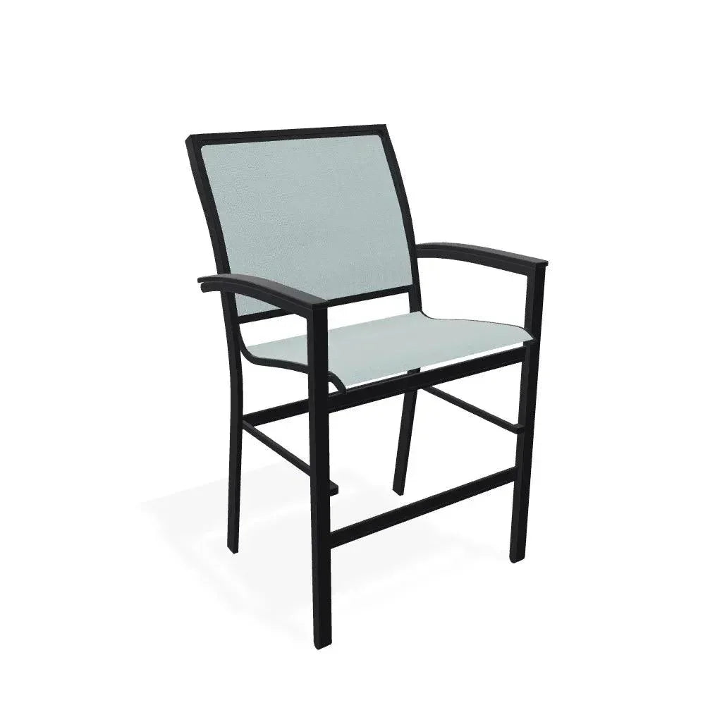 Bazza Stacking Balcony Height MGP Armed Cafe Chair - LOOMLAN - Telescope - Outdoor Accent Chairs