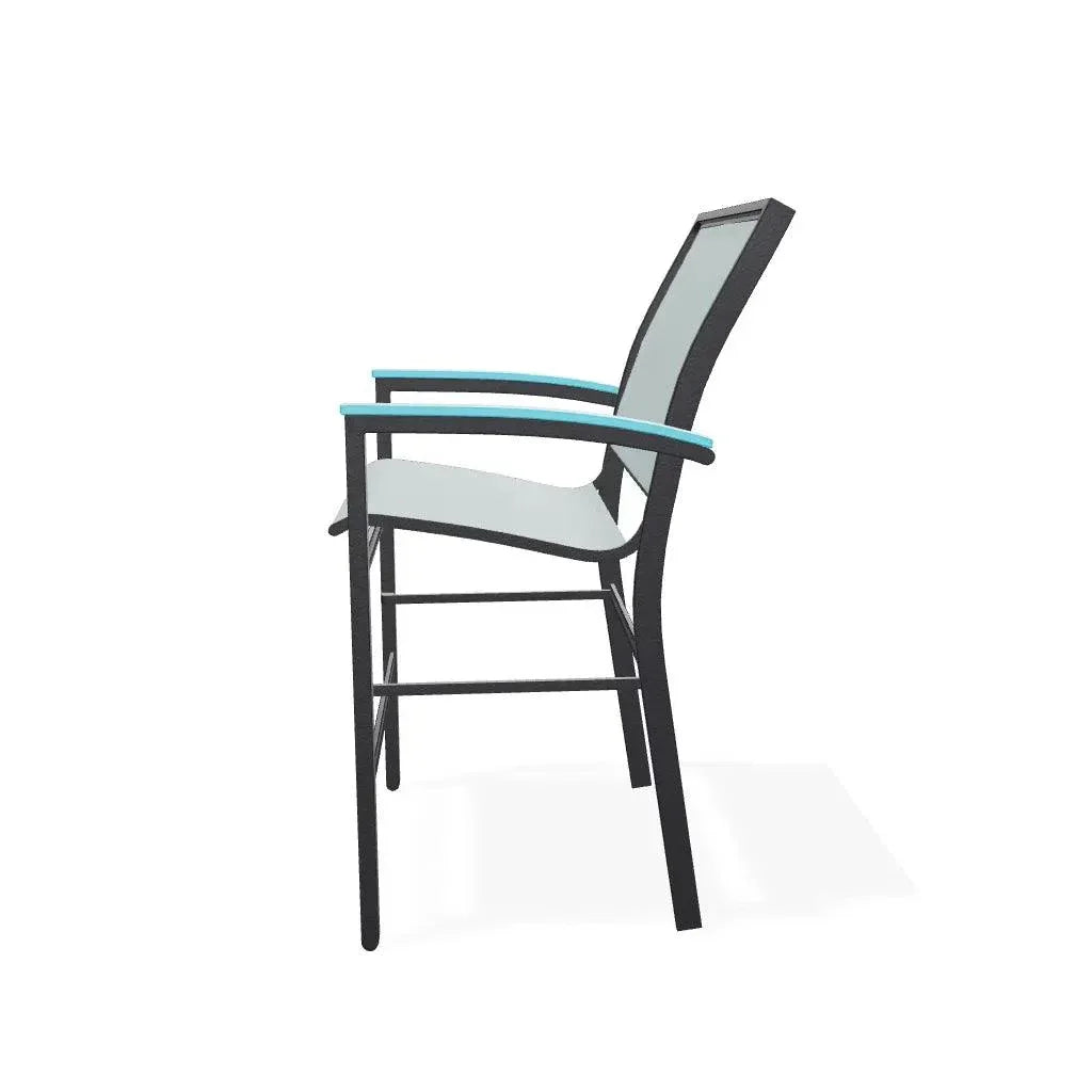 Bazza Stacking Balcony Height MGP Armed Cafe Chair - LOOMLAN - Telescope - Outdoor Accent Chairs