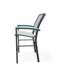 Bazza Stacking Balcony Height MGP Armed Cafe Chair - LOOMLAN - Telescope - Outdoor Accent Chairs