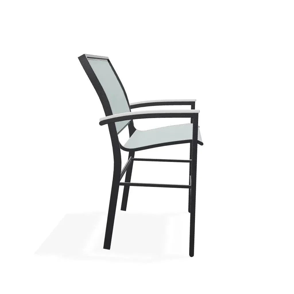 Bazza Stacking Balcony Height MGP Armed Cafe Chair - LOOMLAN - Telescope - Outdoor Accent Chairs