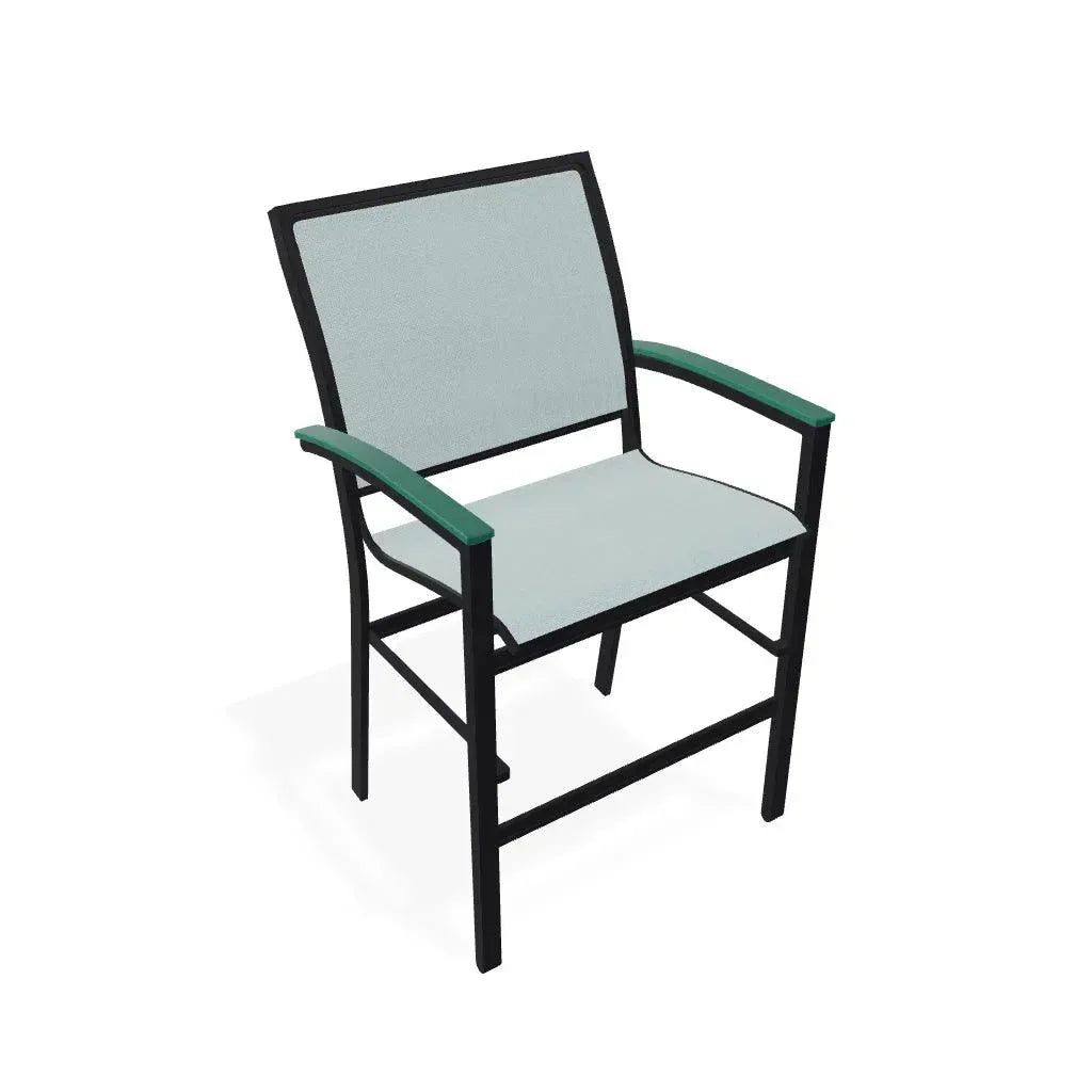 Bazza Stacking Balcony Height MGP Armed Cafe Chair - LOOMLAN - Telescope - Outdoor Accent Chairs