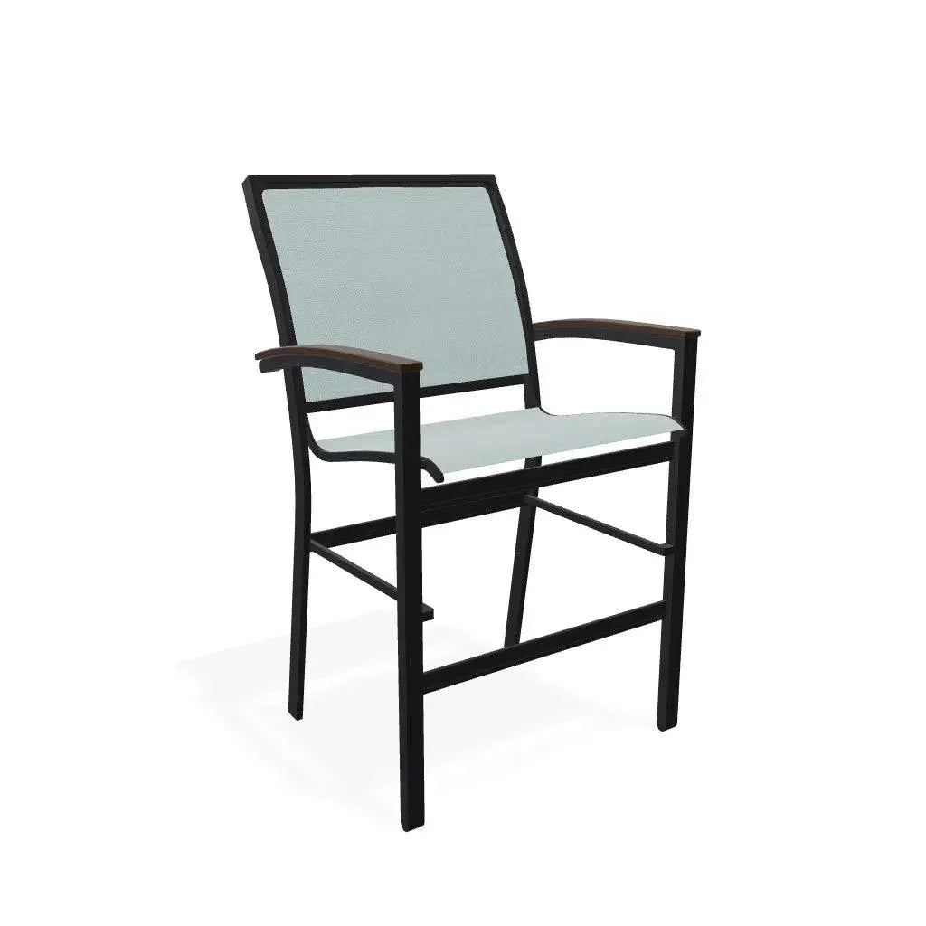 Bazza Stacking Balcony Height MGP Armed Cafe Chair - LOOMLAN - Telescope - Outdoor Accent Chairs