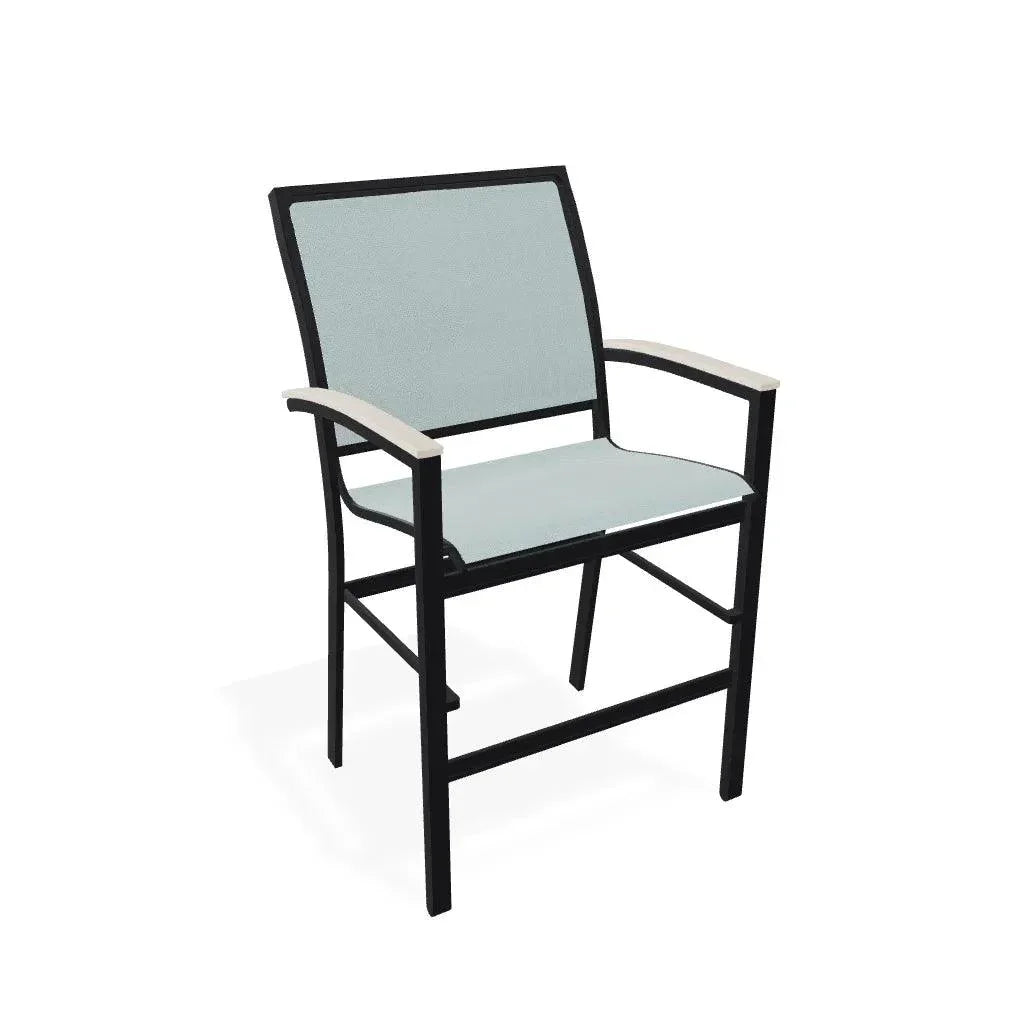 Bazza Stacking Balcony Height MGP Armed Cafe Chair - LOOMLAN - Telescope - Outdoor Accent Chairs