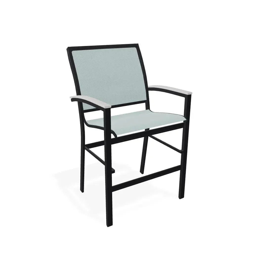 Bazza Stacking Balcony Height MGP Armed Cafe Chair - LOOMLAN - Telescope - Outdoor Accent Chairs