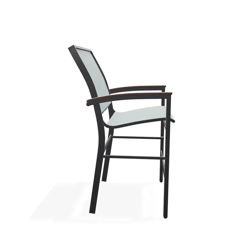 Bazza Stacking Balcony Height MGP Armed Cafe Chair - LOOMLAN - Telescope - Outdoor Accent Chairs
