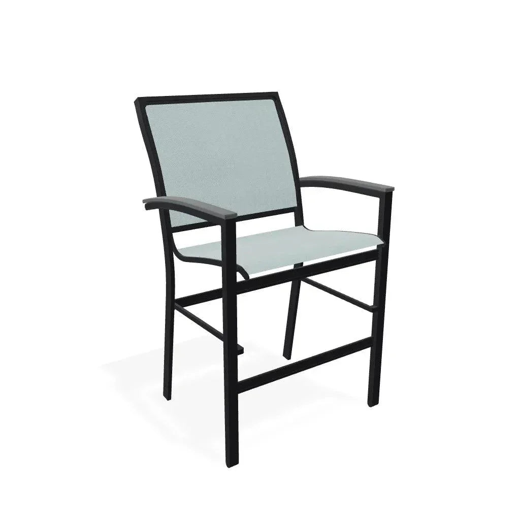 Bazza Stacking Balcony Height MGP Armed Cafe Chair - LOOMLAN - Telescope - Outdoor Accent Chairs