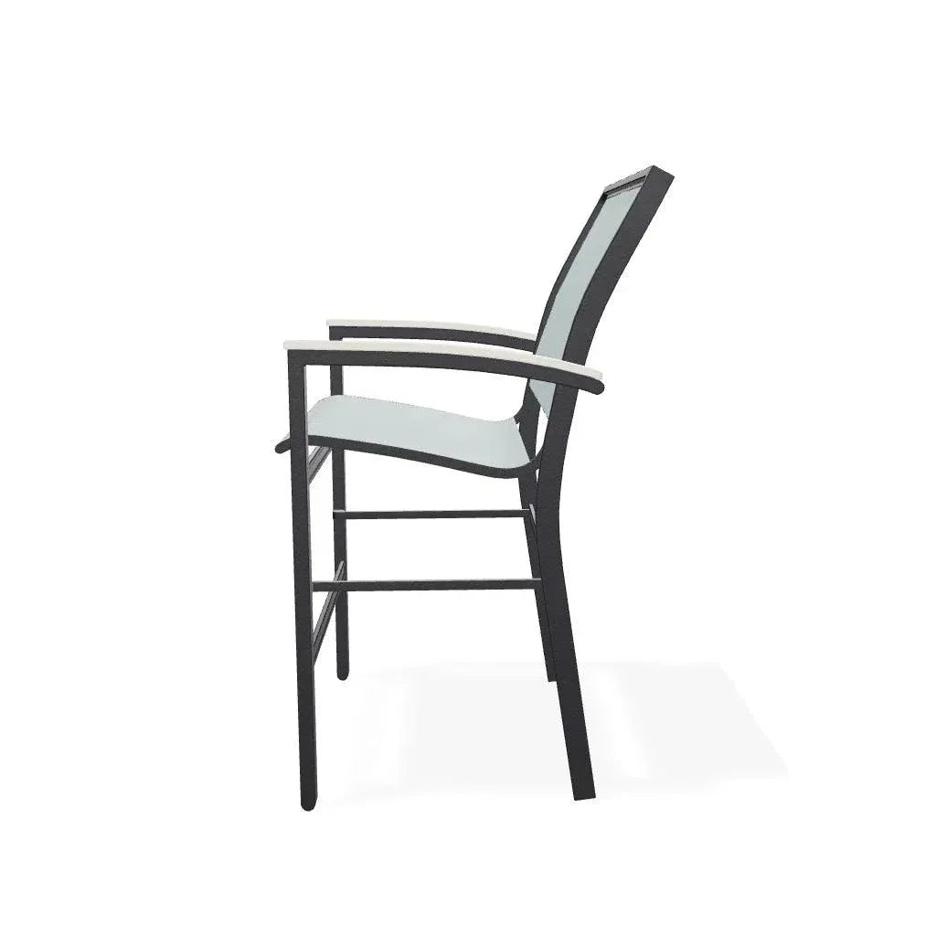 Bazza Stacking Balcony Height MGP Armed Cafe Chair - LOOMLAN - Telescope - Outdoor Accent Chairs