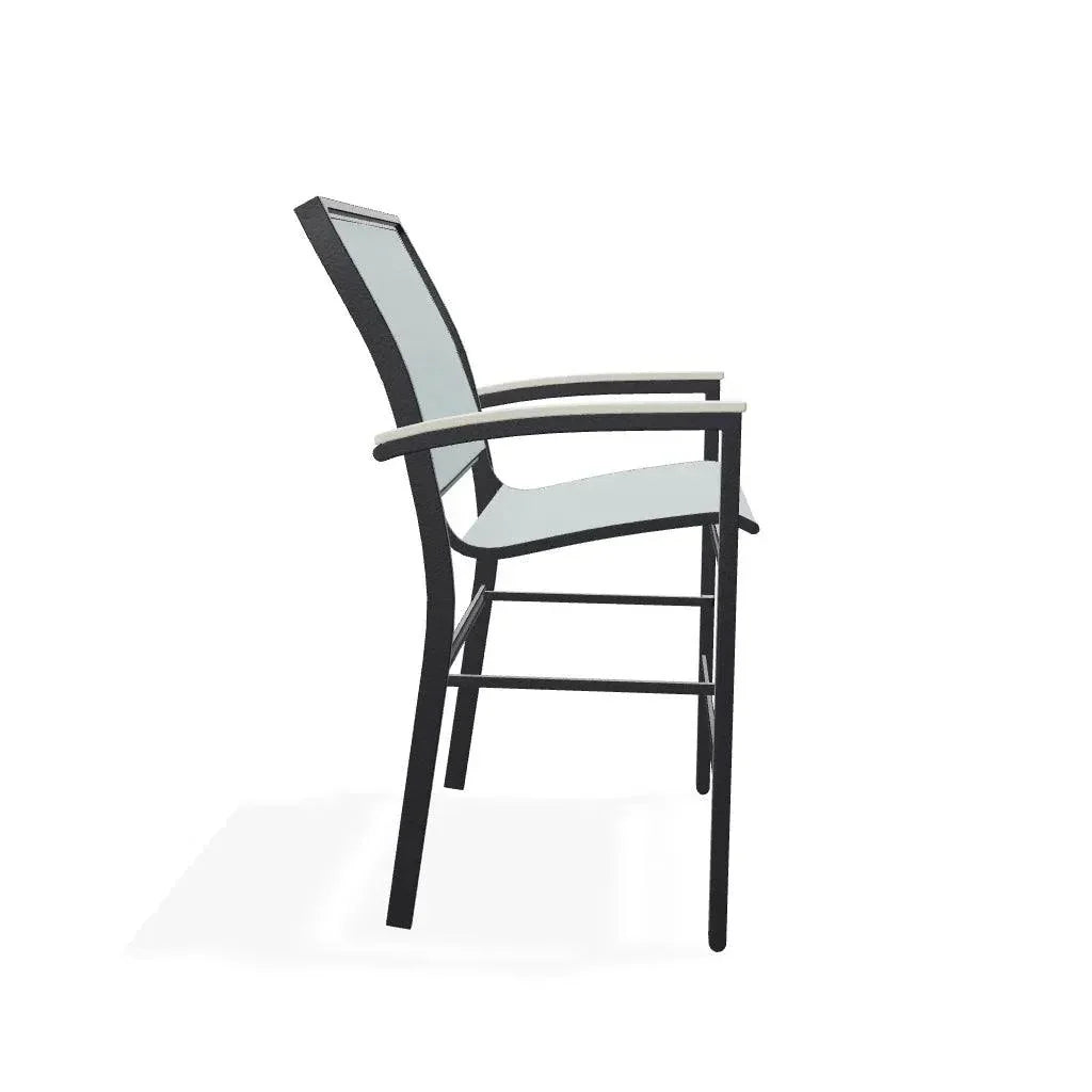 Bazza Stacking Balcony Height MGP Armed Cafe Chair - LOOMLAN - Telescope - Outdoor Accent Chairs