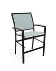 Bazza Stacking Balcony Height MGP Armed Cafe Chair - LOOMLAN - Telescope - Outdoor Accent Chairs