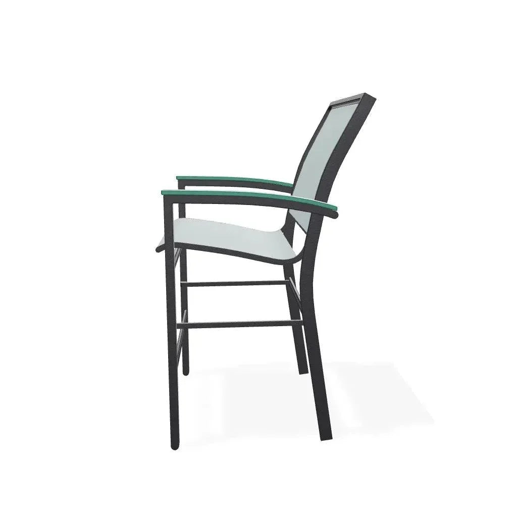 Bazza Stacking Balcony Height MGP Armed Cafe Chair - LOOMLAN - Telescope - Outdoor Accent Chairs