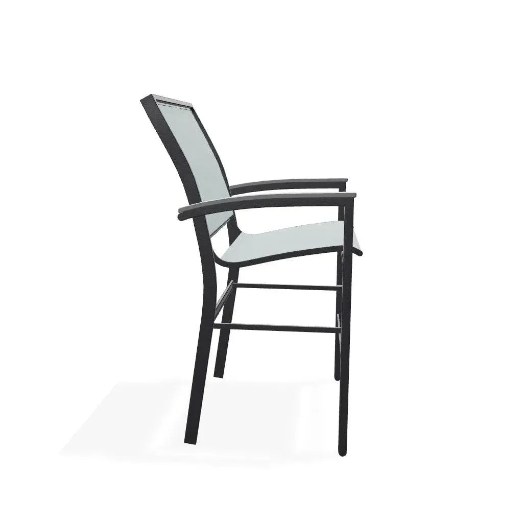 Bazza Stacking Balcony Height MGP Armed Cafe Chair - LOOMLAN - Telescope - Outdoor Accent Chairs