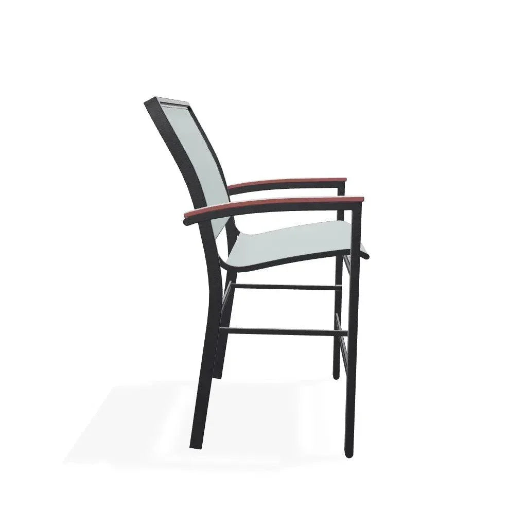 Bazza Stacking Balcony Height MGP Armed Cafe Chair - LOOMLAN - Telescope - Outdoor Accent Chairs