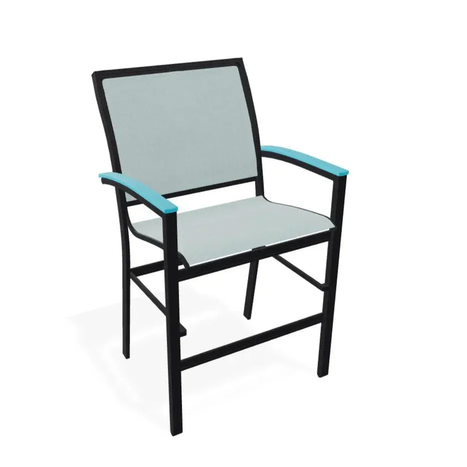 Bazza Stacking Balcony Height MGP Armed Cafe Chair - LOOMLAN - Telescope - Outdoor Accent Chairs
