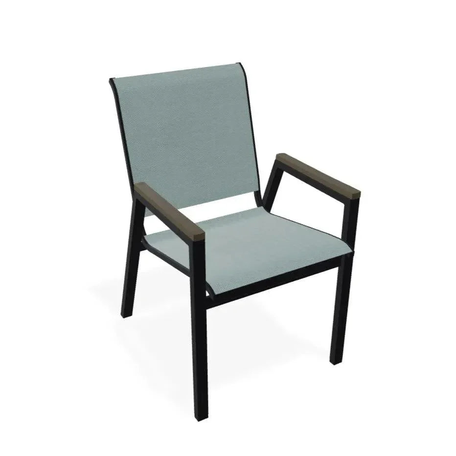 Bazza Stacking Bistro Chair MGP Arm Accents - LOOMLAN - Telescope - Outdoor Accent Chairs