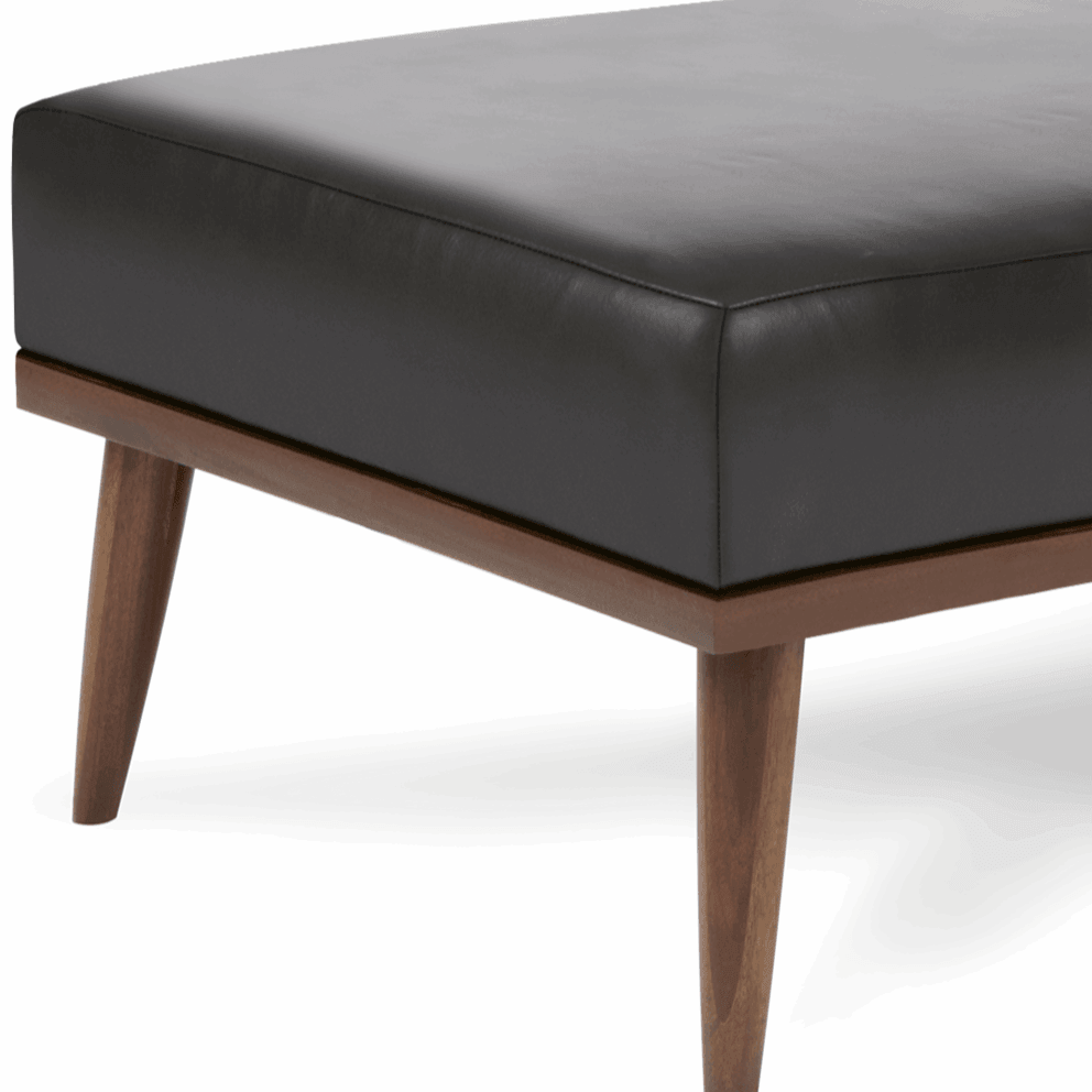 Beckett Bench Ottoman Coffee Table Top Grain Leather Made to Order - Uptown Sebastian